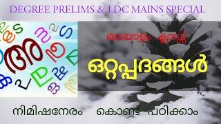 ഒറ്റപ്പദങ്ങൾ|| MALAYALAM CLASS 1 || DEGREE PRELIMS \u0026 LDC MAINS SPECIAL