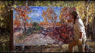 Plein Air Painting: HUGE Montana Autumn (48x84) - Turner Vinson