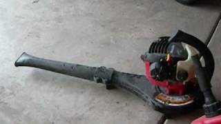 Homelite 26B gas leaf blower review with cold start!