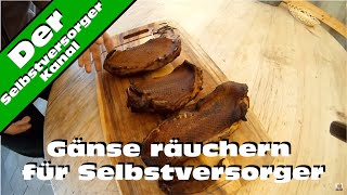 Selbstversorger Gänse räuchern