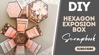 Making of hexagon explosion box using ready to use Craftreat blanks Tutorial DIY Copy