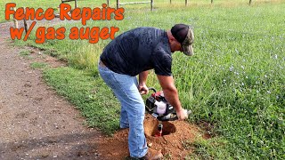 Pasture fence repairs: Garden Trax 43cc earth auger testing and review