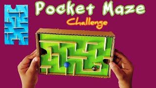 Amazing pocket maze challenge with cardboard and popsicle sticks