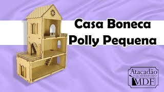 Casa Para Boneca Polly PP Enfeite 32x11x24 Madeira Mdf