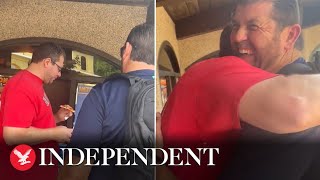 Baseball legend surprises fan wearing his shirt and he didn't even recognise him