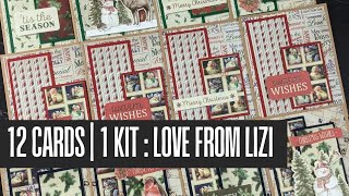 12 Cards. 1 Kit | Love From Lizi Christmas in June