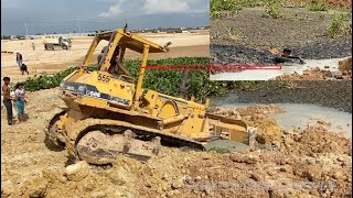 អាប៉ុលរុញដីចាប់ត្រី | Komatsu bulldozer pushing dirt Catch fish