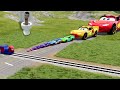 TRANSPORTING PIXAR CARS & FRUITS WITH COLORED & JOHN DEERE vs CLAAS vs TRACTORS - BeamNG.drive