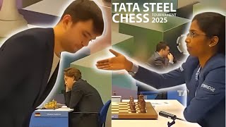 ¡NO SALUDA A SU RIVAL Y RECIBE UNA PALIZA😱💥! | (Yakubboev vs Vaishali | (Tata Steel)