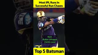 Most IPL Runs In Successful Run Chases 🏏 Top 5 Batsman 😱 #shorts #shikhardhawan #viratkohli