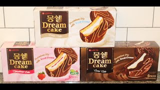 LOTTE Dream Cake: Cream Cake, Strawberry Cake \u0026 Cacao Cake Review