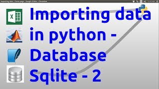 Importing data in python Database Sqlite - 2
