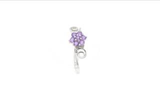 Johareez 0.42CTW Genuine Amethyst Rounds .925 Sterling Silver Ring