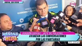 Nota al jefe de Policía, Joaquín Girvau Olleta, sobre las paritarias del sector