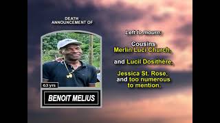 Benoit Melius ~ Long Obituary