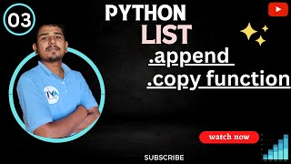 Python List append function|List copy function in hindi #pythonlist #avitsupaul