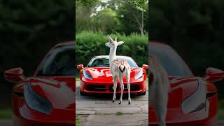 a smart deer car driver life #animals #cartoons #shortsyoutube