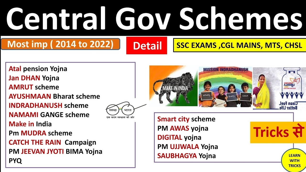 Central Government Schemes 2014 To 2022 Most Important Detail