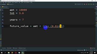How to compute the future value of rate of interest and a number of years in Python