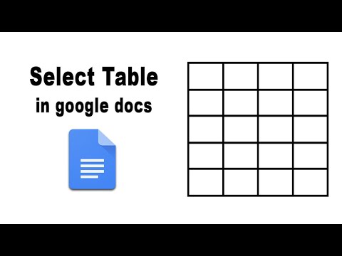 How do you select an entire table in Google Docs?