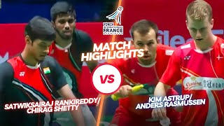 Brilliant‼️‼️Rankireddy/Shetty (IND) vs Astrup/Rasmussen (DEN)‼️‼️Yonex French Open Badminton