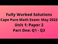 Cape Integrated Mathematics 2022 Exam Fully Worked Solutions Part 1 Q1 ...