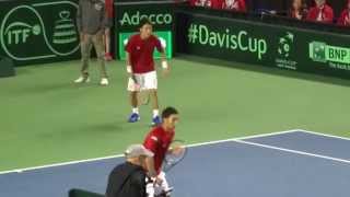 Great Shot ! Yasutaka Uchiyama (JPN)  Davis Cup 2015 World Group Doubles JPN vs CAN 2015