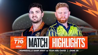 2024 Abu Dhabi T10 I Match 28 Highlights: Team Abu Dhabi vs Morrisville Samp Army | Season 8