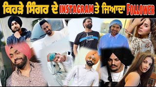 Which Punjabi Singer has the most followers। ਕਿਹੜੇ ਪੰਜਾਬੀ ਸਿੰਗਰ ਦੇ ਜਿਆਦਾ ਫੋਲੋ ਨੇ । Top 20 Singer।