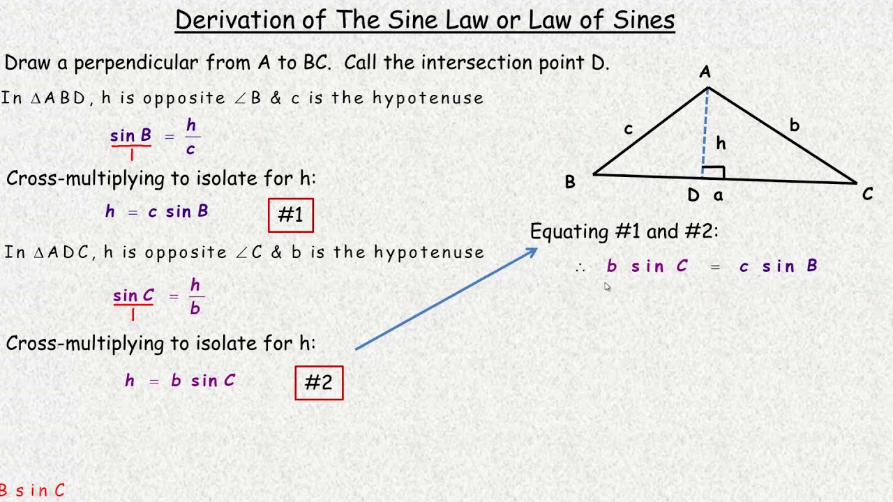 Derivation Of The Sine Law - YouTube