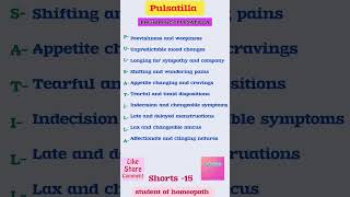 Pulsatilla Homeopathic medicine||Shorts Tricks To Remember||Homeopathic Medicine Pulsatilla#Shorts