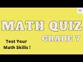 Maths Quiz | Test Your Maths Skills | Maths Question | Grade 7