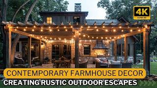 Contemporary Farmhouse Decor: Creating Rustic Pergola Retreats for Tranquil Outdoor Escapes