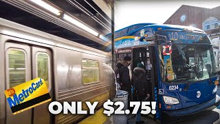 Midtown Manhattan to JFK Airport via Subway \u0026 Bus for only $2.75 - Raw \u0026 Unedited