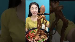 asmr eating seafood show girl and most spicy  2