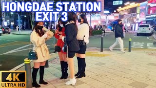 [4K] 홍대 입구역 3번 출구hongdae walk from hongdae station exit 3 via hongdae shopping street to club street