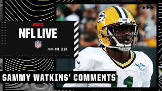 Sammy Watkins says Aaron Rodgers is on ANOTHER LEVEL over Patrick Mahomes 👀 NFL Live reacts