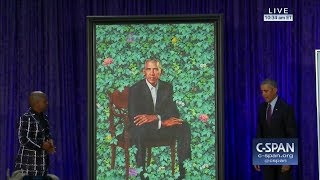 Barack Obama's portrait at the National Portrait Gallery (C-SPAN)