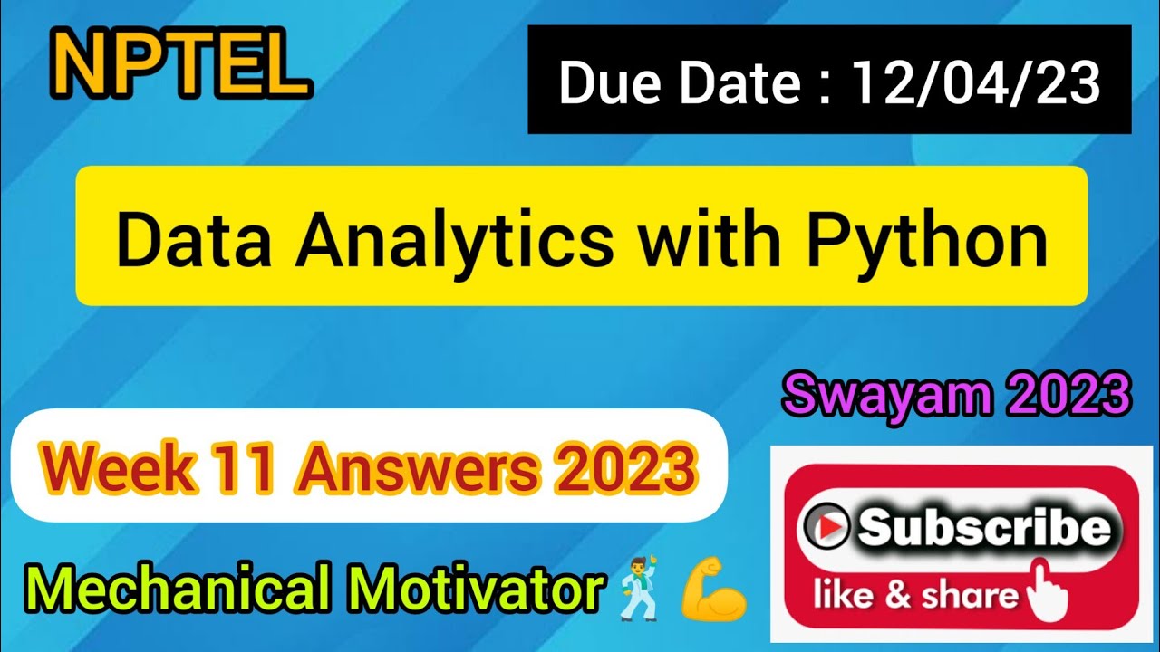 Data Analytics With Python Week 11 Quiz Assignment 11 Solution