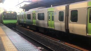 電車 山手線：連続氷点下が続く東京の山手線 目黒～新宿 Japan Tokyo Train in snow cold wave day