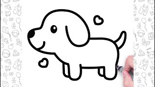 🐶Draw a Cute Puppy Easy Step by Step🐕 | Cute Animals Drawing 💕