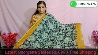 Excellent Georgette Sarees| Wholesale Price| 99856 92476 | Sri Priya Silks Cotton - KPHB HYDERABAD|