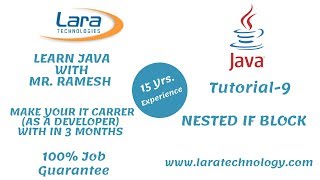 Tutorial-9 | Nested IF Block |Java Tutorial for Beginners | Lara Technology
