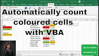 Automatically count colored cells with VBA in Excel