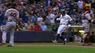 SF@MIL: Braun ropes RBI double down left-field line