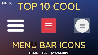 Top 10 Awesome & Creative Menu Bar Using HTML CSS & JavaScript