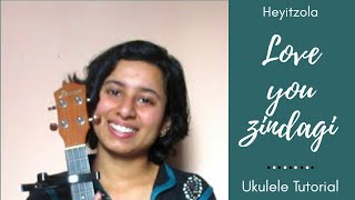 Love you zindagi ~ Jasleen Royal ~ Ukulele Tutorial ~ Easy hindi uke lesson