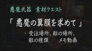 DDON攻略 | 悪魔の翼膜を求めて （敵の種類・受注場所などメモ動画）LV.60 悪魔武器の素材クエです