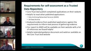 Trusted Data Repositories and CoreTrustSeal - CSIROs experience
