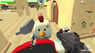 Jogando chicken  gun o jogo de tiro das galinhas